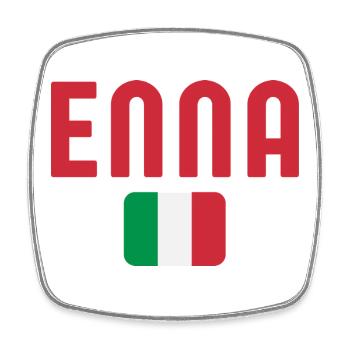 Drapeau italien d’Enna - Magnet carré - blanc - Devant