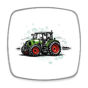 Vintage Tractor – Halftone Trekker Gift - Square fridge magnet - white - Front