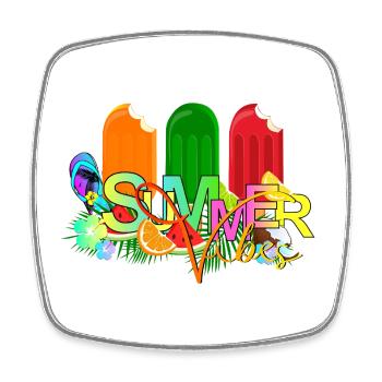 Summer Vibes  - Viereckiger Kühlschrankmagnet - Weiß - Vorne