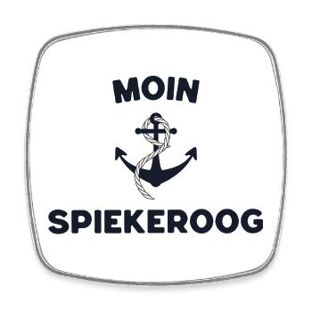 Moin Spiekeroog – Maritimes Anker-Design - Viereckiger Kühlschrankmagnet - Weiß - Vorne