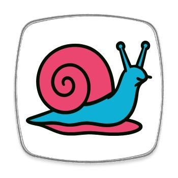 Snail Pop Art Gastropod Vegetable Garden - Square fridge magnet - white - Front
