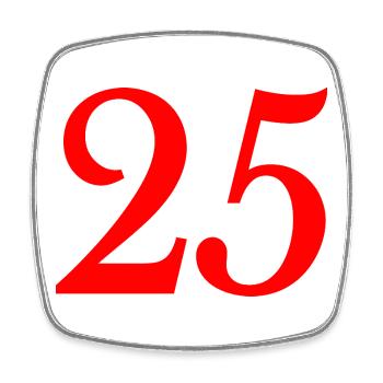 25. 25 YEARS. 25th ANNIVERSARY. 25 YEARS ANNIVERSARY. - Square fridge magnet - white - Front