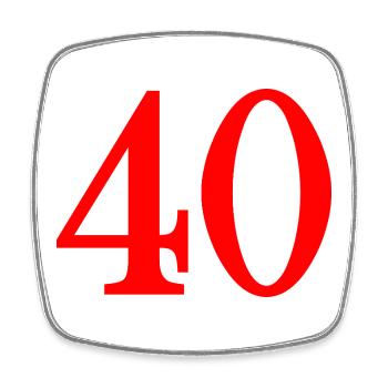 40. 40 ANS. 40e ANNIVERSAIRE. ANNIVERSAIRE 40 ANS. - Magnet carré - blanc - Devant