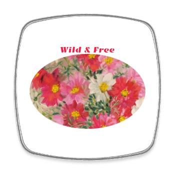 Wild und frei – Vibrant Cosmos Flower Ellipse - Viereckiger Kühlschrankmagnet - Weiß - Vorne