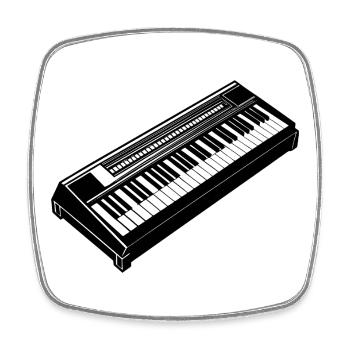 Elektronische Tastatur - Viereckiger Kühlschrankmagnet - Weiß - Vorne