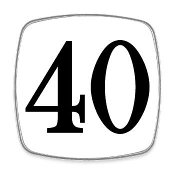 40. 40 YEARS. 40th ANNIVERSARY. 40 YEARS ANNIVERSARY. - Square fridge magnet - white - Front