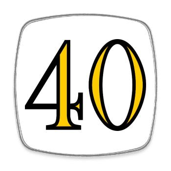 40. 40 ANS. 40e ANNIVERSAIRE. ANNIVERSAIRE 40 ANS. - Magnet carré - blanc - Devant