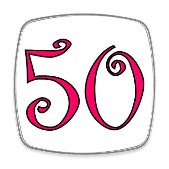 50. 50 YEARS. 50th ANNIVERSARY. 50 YEARS ANNIVERSARY. - Square fridge magnet - white - Front
