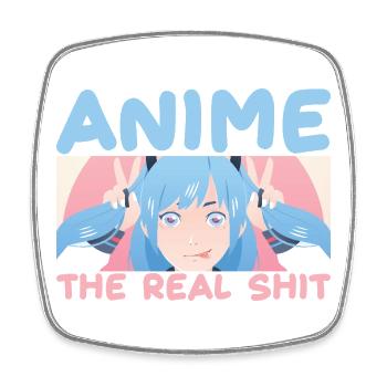 Anime The Real Shit Kawaii Girl Graphic - Square fridge magnet - white - Front