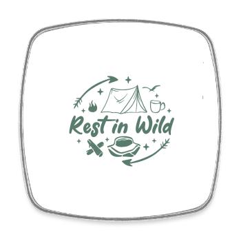 Rest in the Wild Outdoor Camping Design - Viereckiger Kühlschrankmagnet - Weiß - Vorne