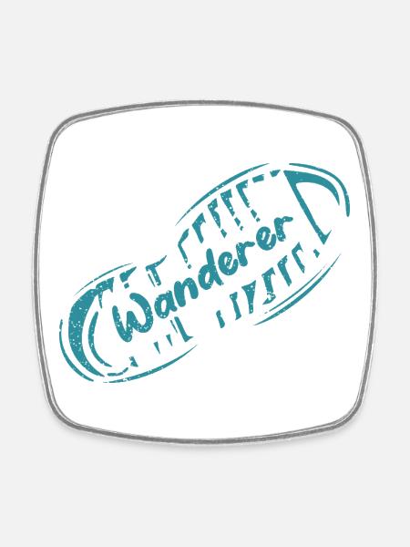 Laissez votre empreinte : Wanderer Travel Design - Magnet carré - blanc