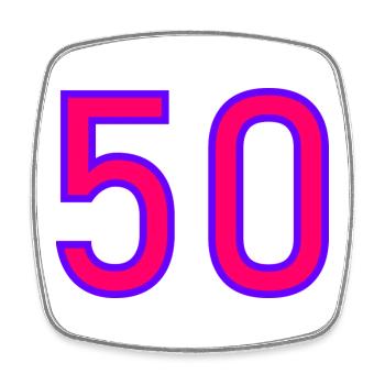 50. 50 YEARS. 50th ANNIVERSARY. 50 YEARS ANNIVERSARY. - Square fridge magnet - white - Front