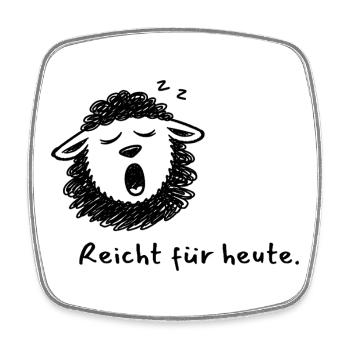 Reicht für heute - Schwarzes Schaf Humor Edition - Viereckiger Kühlschrankmagnet - Weiß - Vorne
