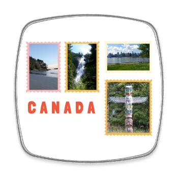 Kanada Natur & Kultur Collage - Viereckiger Kühlschrankmagnet - Weiß - Vorne