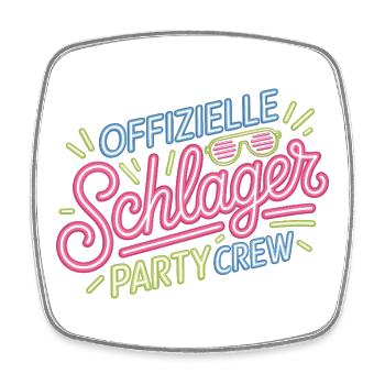 Schlager Party Crew Mallorca Festival JGA Malle - Viereckiger Kühlschrankmagnet - Weiß - Vorne