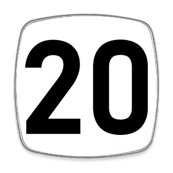 20. 20e ANNIVERSAIRE. ANNIVERSAIRE 20 ANS. 20 ANS. - Magnet carré - blanc - Devant