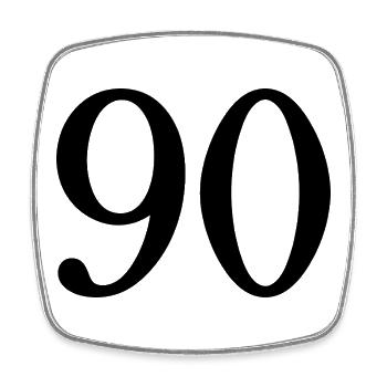 90. 90 JAHRE. 90-JÄHRIGES JUBILÄUM. 90-JÄHRIGES JUBILÄUM. - Viereckiger Kühlschrankmagnet - Weiß - Vorne