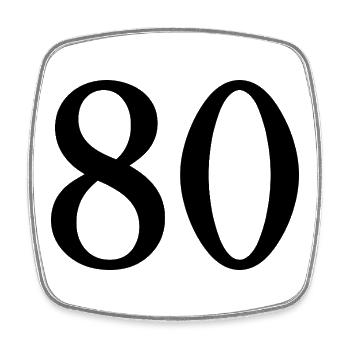 80. 80 JAHRE. 80. JUBILÄUM. 80-JAHRES-JUBILÄUM. - Viereckiger Kühlschrankmagnet - Weiß - Vorne