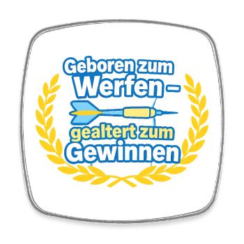 Geboren zum Werfen – Siegmotiv - Viereckiger Kühlschrankmagnet - Weiß - Vorne