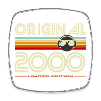 Originale Retro-Edition von 2000 - Viereckiger Kühlschrankmagnet - Weiß - Vorne