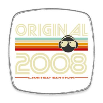 Originale Retro-Edition von 2008 - Viereckiger Kühlschrankmagnet - Weiß - Vorne