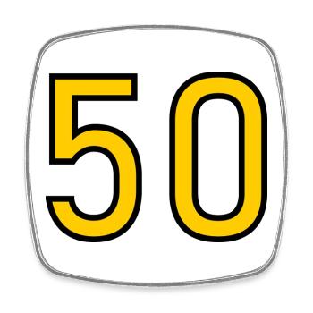 50. 50 YEARS. 50th ANNIVERSARY. 50 YEARS ANNIVERSARY. - Square fridge magnet - white - Front