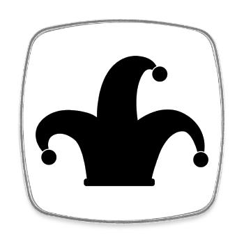Clown hat - Square fridge magnet - white - Front