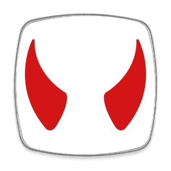 Devil horns - Square fridge magnet - white - Front