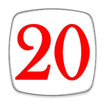 20. 20th ANNIVERSARY. 20 YEARS ANNIVERSARY. 20 YEARS. - Square fridge magnet - white - Front
