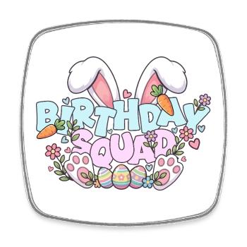 Birthday Squad Happy Easter Sunday Rabbit Bunny - Square fridge magnet - white - Front