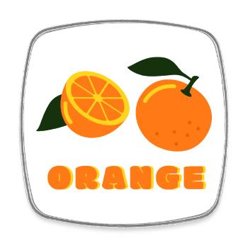 Orange Summer Vibes Fruit Design - Viereckiger Kühlschrankmagnet - Weiß - Vorne