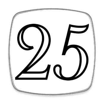 25. 25 YEARS. 25th ANNIVERSARY. 25 YEARS ANNIVERSARY. - Square fridge magnet - white - Front