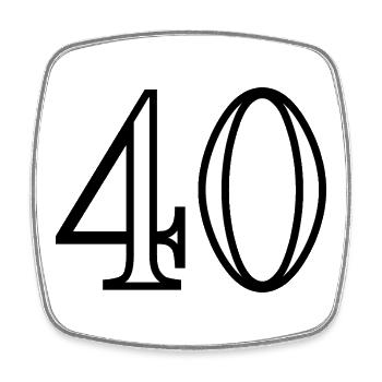 40. 40 ANS. 40e ANNIVERSAIRE. ANNIVERSAIRE 40 ANS. - Magnet carré - blanc - Devant