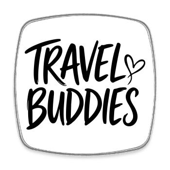travel buddies - Viereckiger Kühlschrankmagnet - Weiß - Vorne