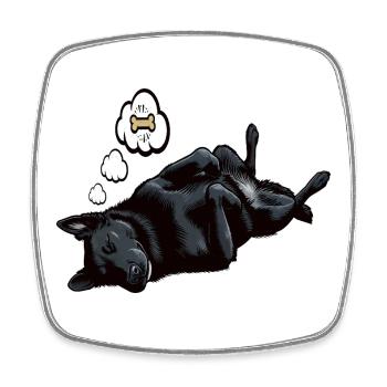 Black Shepherd Owner - Square fridge magnet - white - Front