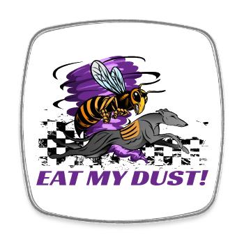 EAT_MY_DUST_BEE - Viereckiger Kühlschrankmagnet - Weiß - Vorne