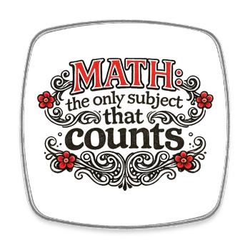 Math Counts: Ornate Quote Tee - Viereckiger Kühlschrankmagnet - Weiß - Vorne