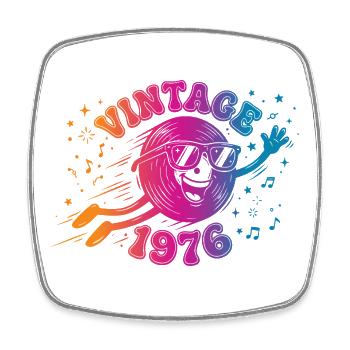 Vintage 1976 - Viereckiger Kühlschrankmagnet - Weiß - Vorne