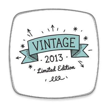 Vintage 2013 Geburtstag Banner Edition - Viereckiger Kühlschrankmagnet - Weiß - Vorne