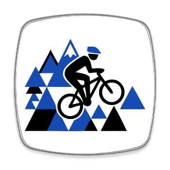 Extreme Mountain Bike MTB Jump - Square fridge magnet - white - Front