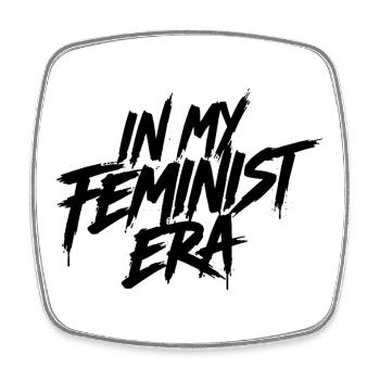 In my Feminist Era black - Square fridge magnet - white - Front