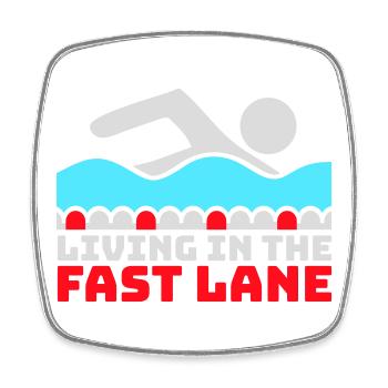 Life In The Fast Lane Float Funny Pool Saying - Square fridge magnet - white - Front