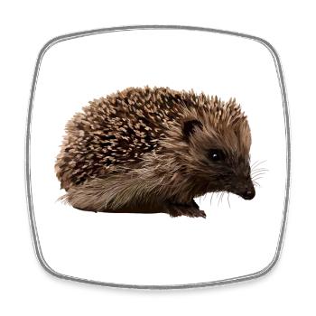 Hedgehog in forest style - Square fridge magnet - white - Front