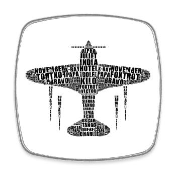 Phonetic Alphabet Pilot Shirt - Viereckiger Kühlschrankmagnet - Weiß - Vorne