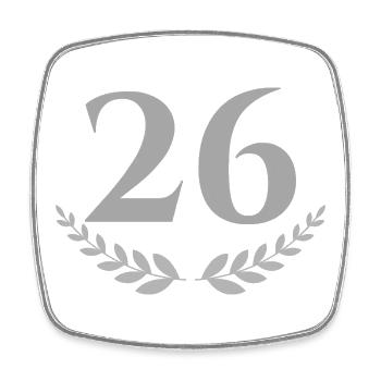 26 - Viereckiger Kühlschrankmagnet - Weiß - Vorne
