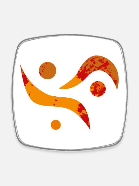 Yoga design_35 - Square fridge magnet - white