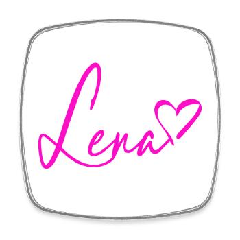 Lena Signature Neon Pink - Square fridge magnet - white - Front