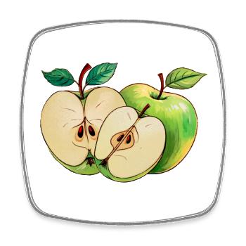 Apples, Fruit, Kitchen Designs - Square fridge magnet - white - Front