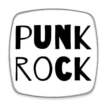 Punkrock-Musik-Logo-Design - Viereckiger Kühlschrankmagnet - Weiß - Vorne