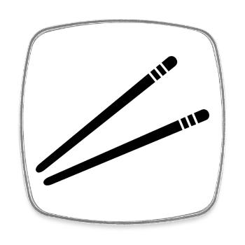 Chopstick - Square fridge magnet - white - Front